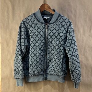 EKRU Quilted Gray Bomber Jacket